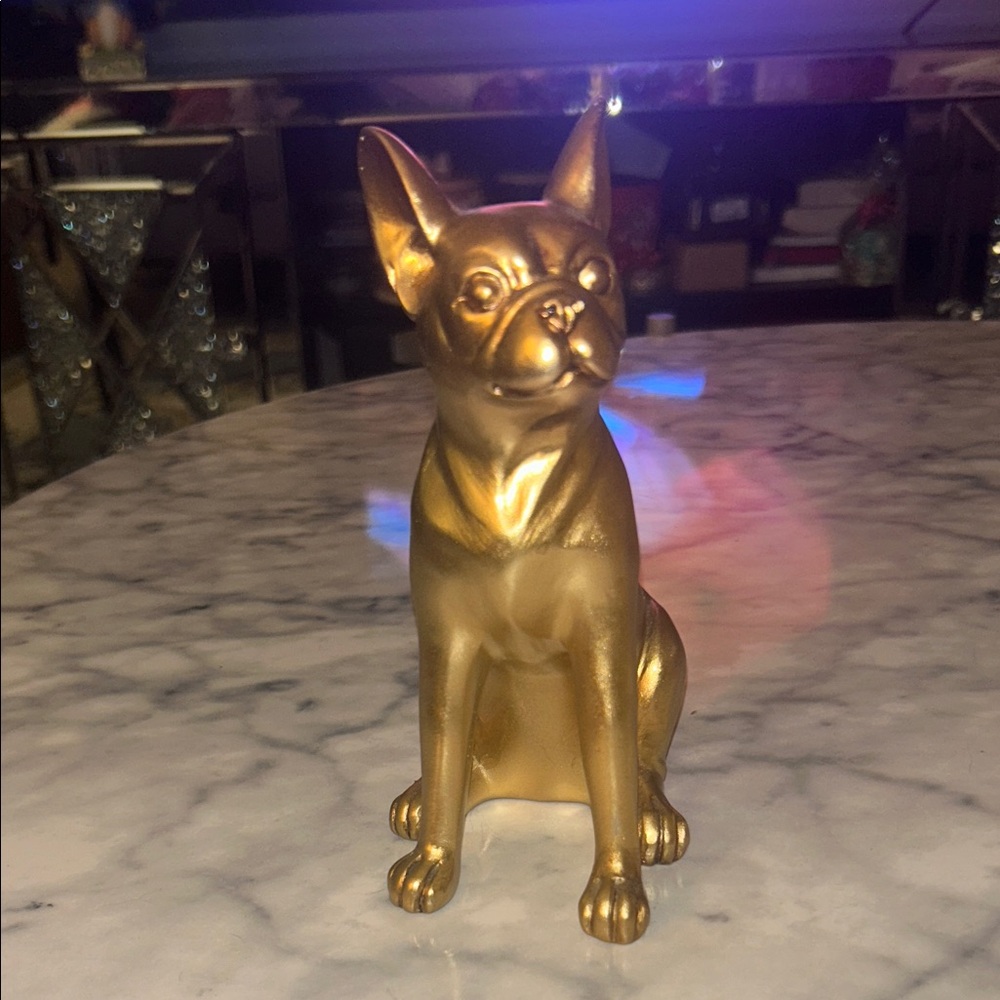 Gold Dog Figurine Decorative Statue - Pets Dog